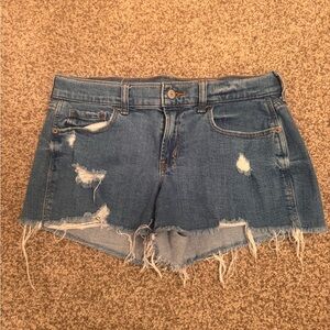 NWOT Old Navy Boyfriend Mid-Rise Distressed Blue Denim Shorts size 2